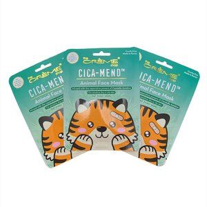 NEW The Creme Shop Set of 3 Cica-Mend - Animated Tiger Face Mask